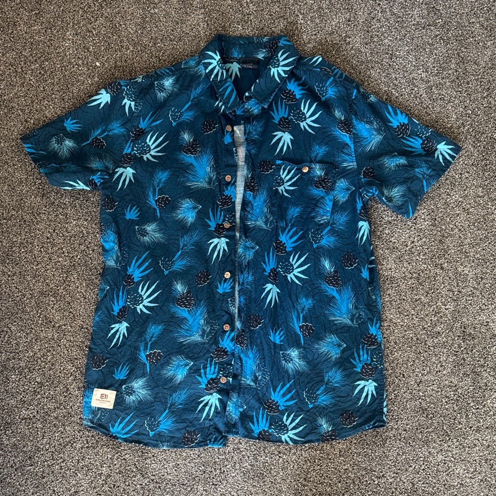 Blue Patterned Men's Shirt
